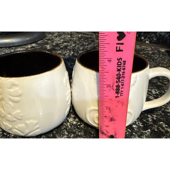 Starbucks 2013 Coffee Cup Mugs Small White Ceramic 12 Fl oz Casi Cielo Set 2 Lot - Picture 8 of 9